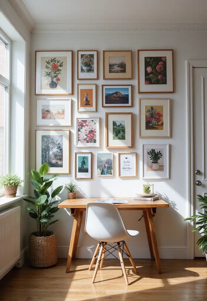17 Workspace Ideas That'll Skyrocket Your Productivity (You'll Love #10!) - 7. Wall Art Wonderland