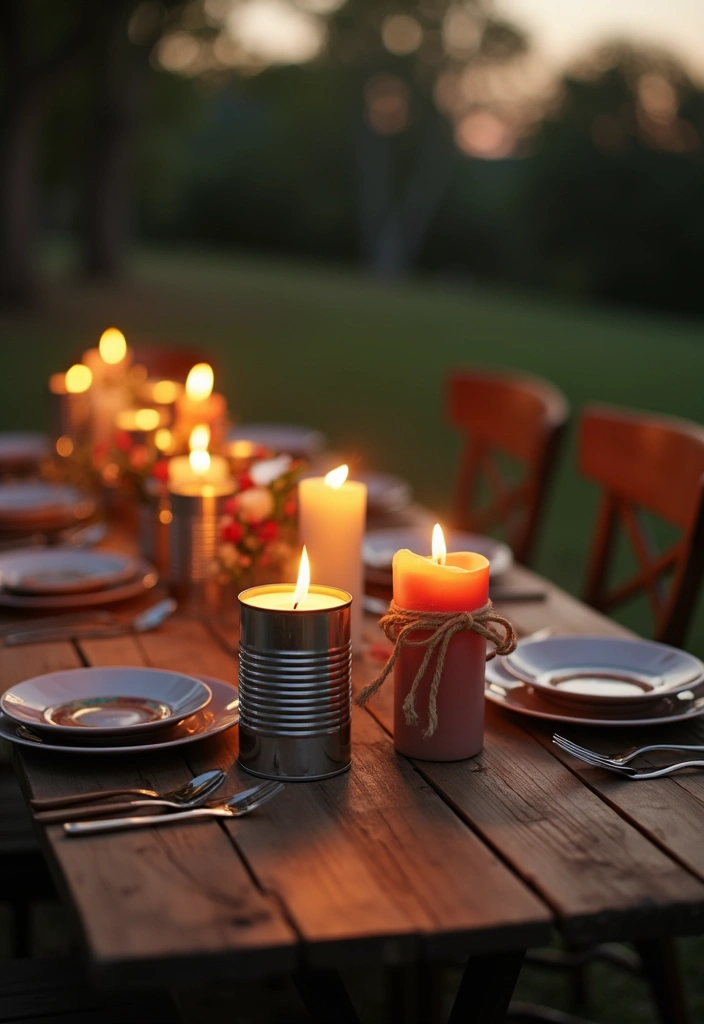 21 Genius Upcycled Crafts That Turn Trash into Treasure (You Won't Believe #11!) - 7. Candle Holder from Tin Cans