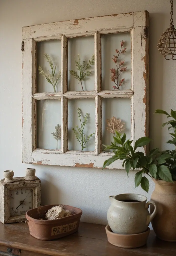 19 DIY Wall Art Ideas That’ll Make Your Walls Pop (You Won't Believe #11!) - 14. Repurposed Window Frames