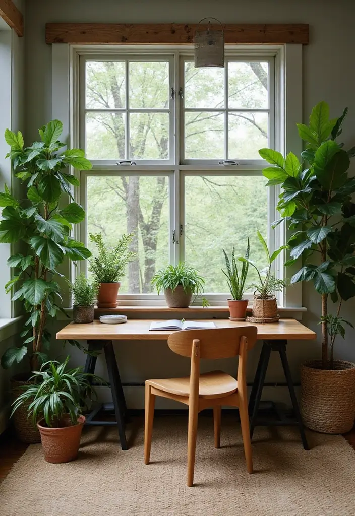 17 Workspace Ideas That'll Skyrocket Your Productivity (You'll Love #10!) - 3. Nature-Inspired Retreat
