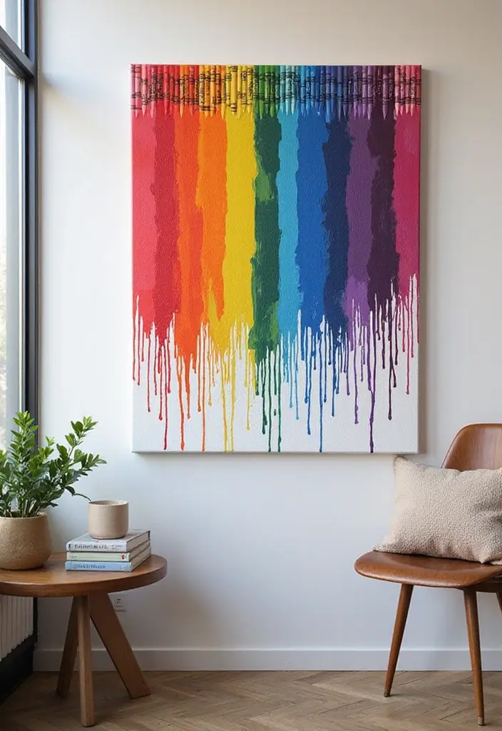 21 Genius Upcycled Crafts That Turn Trash into Treasure (You Won't Believe #11!) - 14. Crayon Art on Canvas