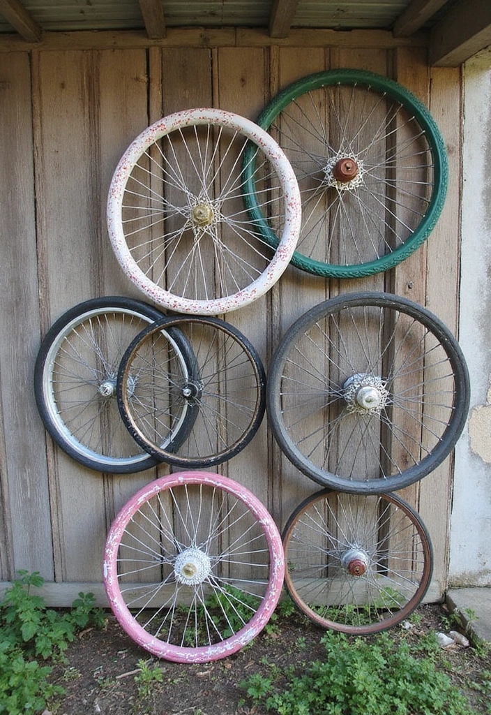 21 Genius Upcycled Crafts That Turn Trash into Treasure (You Won't Believe #11!) - 10. Upcycled Bicycle Wheel Art
