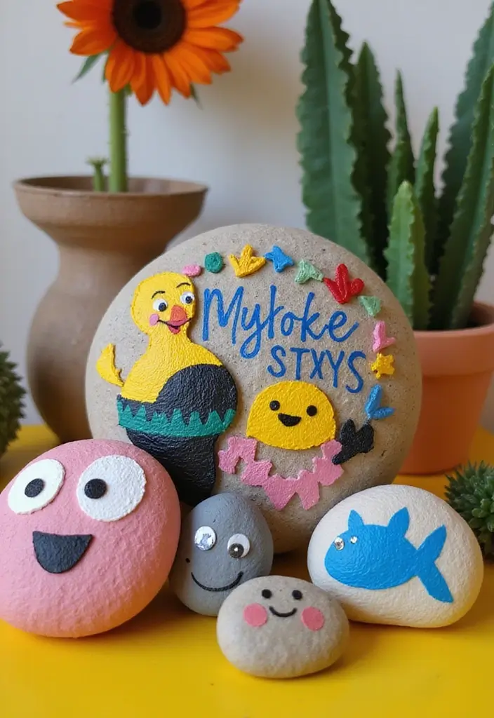 19 DIY Wall Art Ideas That’ll Make Your Walls Pop (You Won't Believe #11!) - 17. Painted Rocks