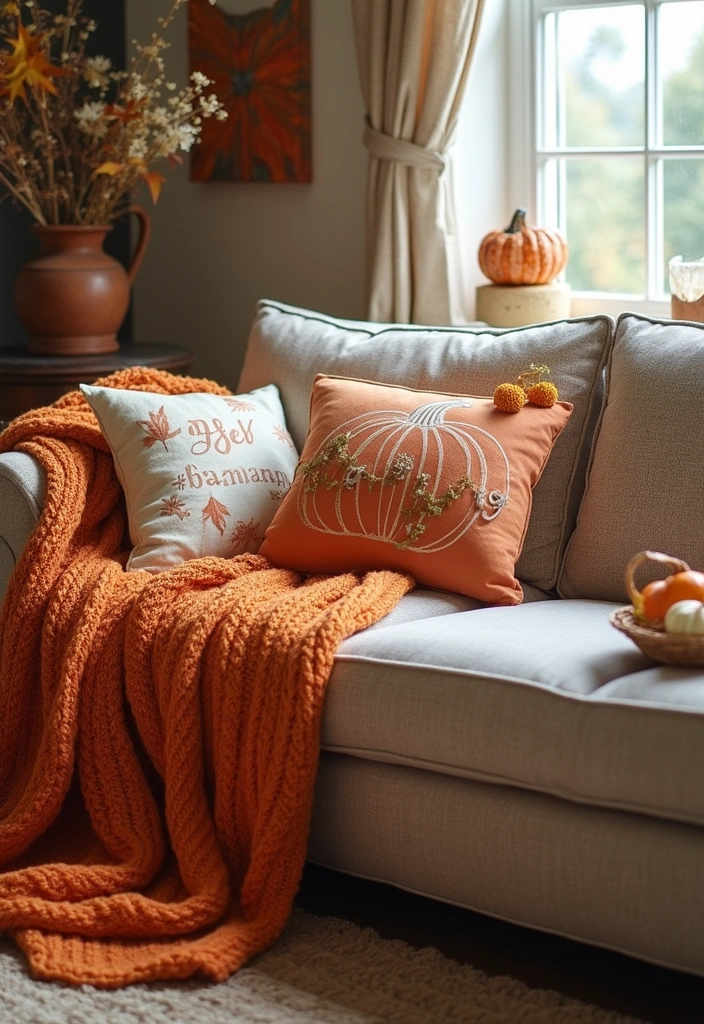 12 Cozy Fall Decor Ideas That Will Get Your Home Ready for Autumn (You Won't Want to Miss #5!) - 2. Warm Textiles