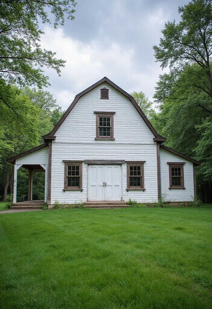 15 Rustic Ranch Exteriors That'll Make You Wanna Move to the Countryside - 1. Classic White Barn House