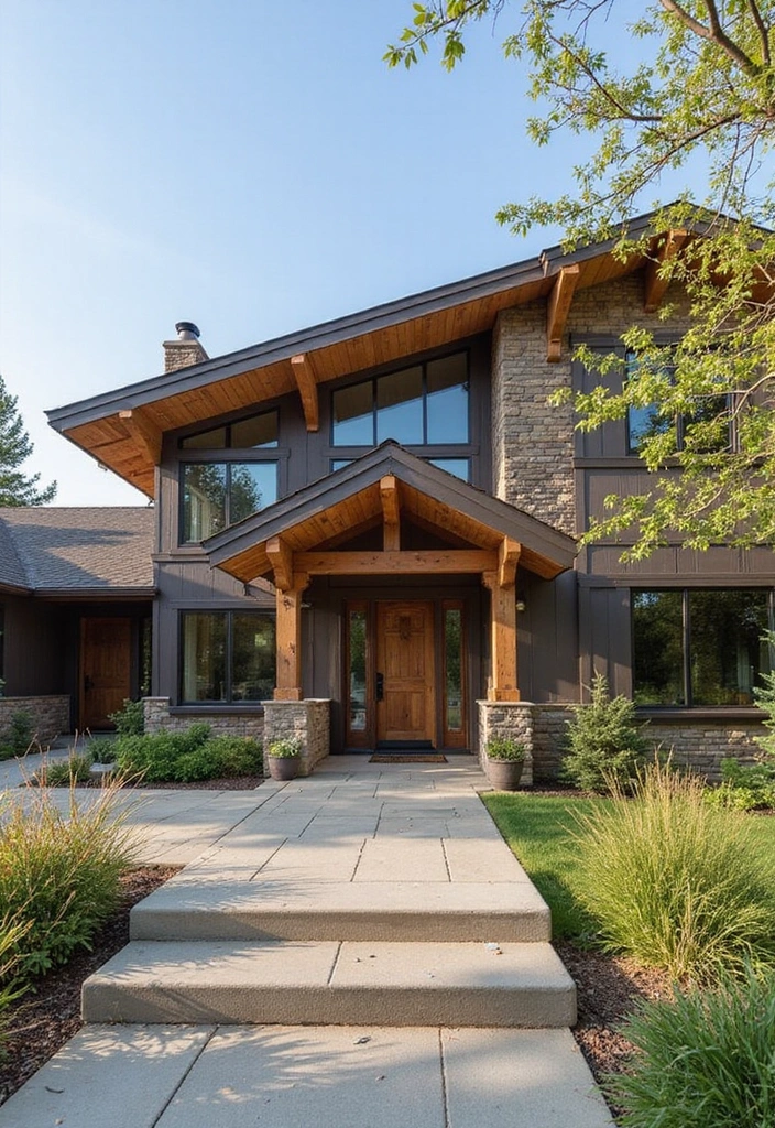 15 Rustic Ranch Exteriors That'll Make You Wanna Move to the Countryside - 12. Modern Rustic Fusion