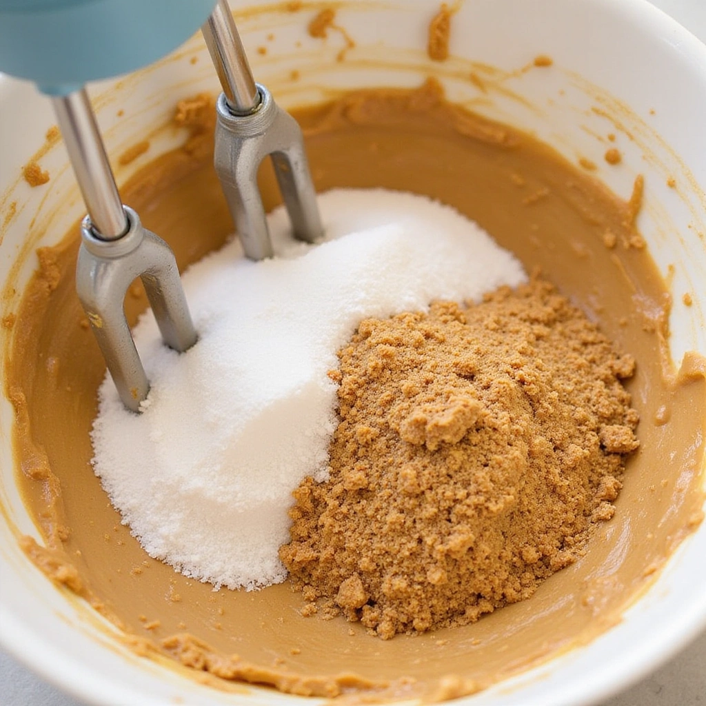 Easy Peanut Butter Cookies: Quick, Delicious, and Perfectly Fluffy - Step 3: Mix Peanut Butter and Sugar