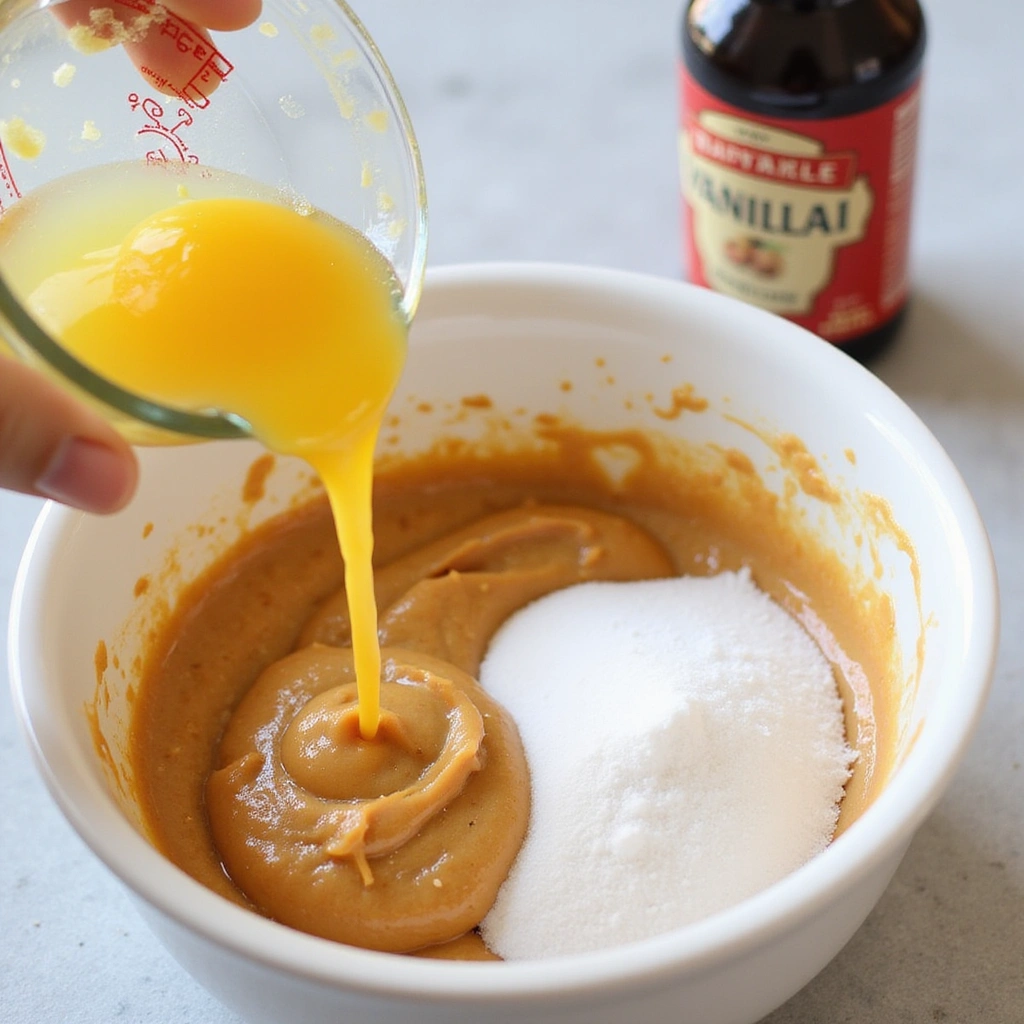 Easy Peanut Butter Cookies: Quick, Delicious, and Perfectly Fluffy - Step 4: Add Egg and Vanilla
