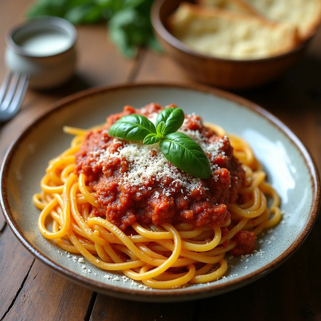 Hearty Spaghetti Bolognese: Comfort Food at Its Best - Step 10: Serve and Garnish