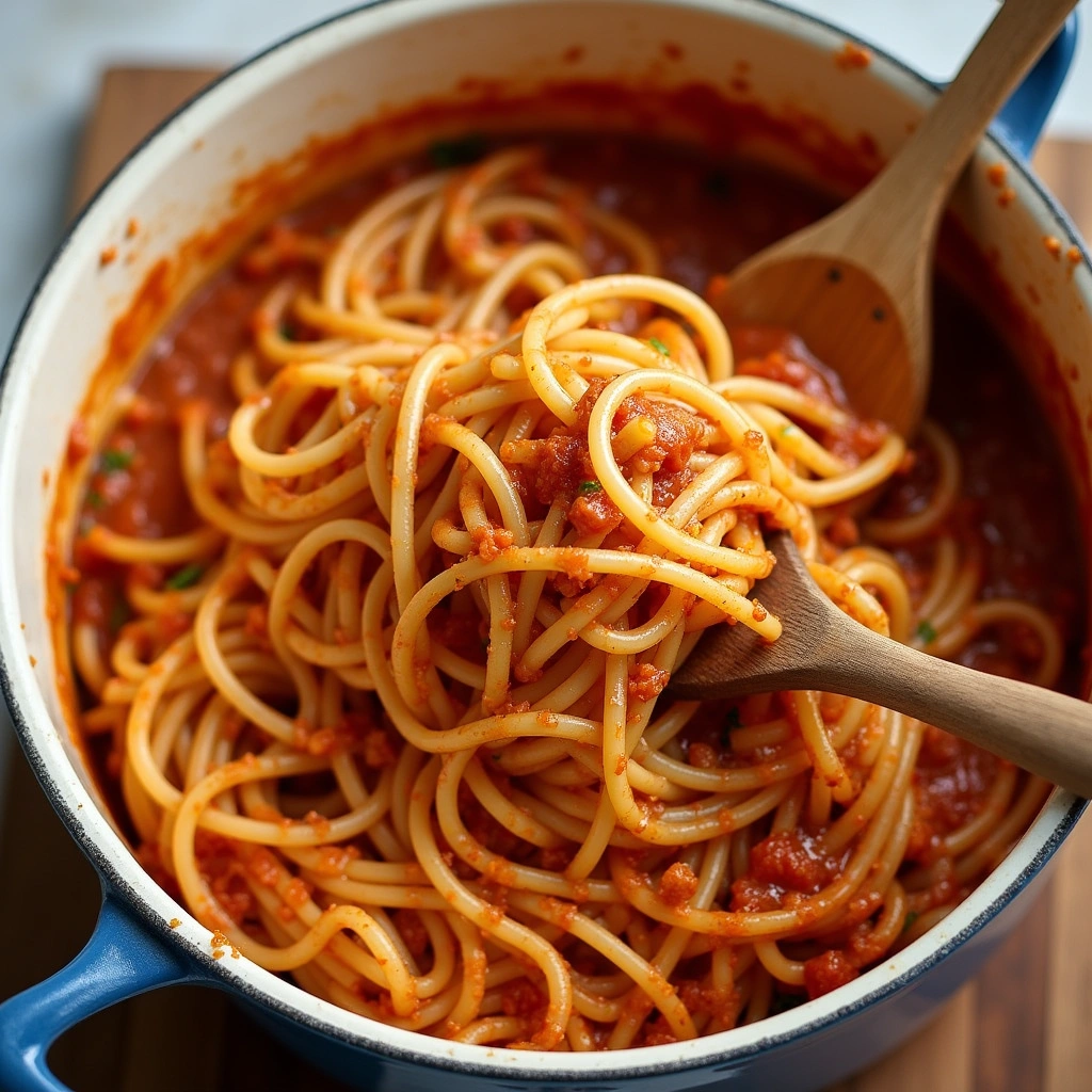 Hearty Spaghetti Bolognese: Comfort Food at Its Best - Step 9: Combine Pasta and Sauce