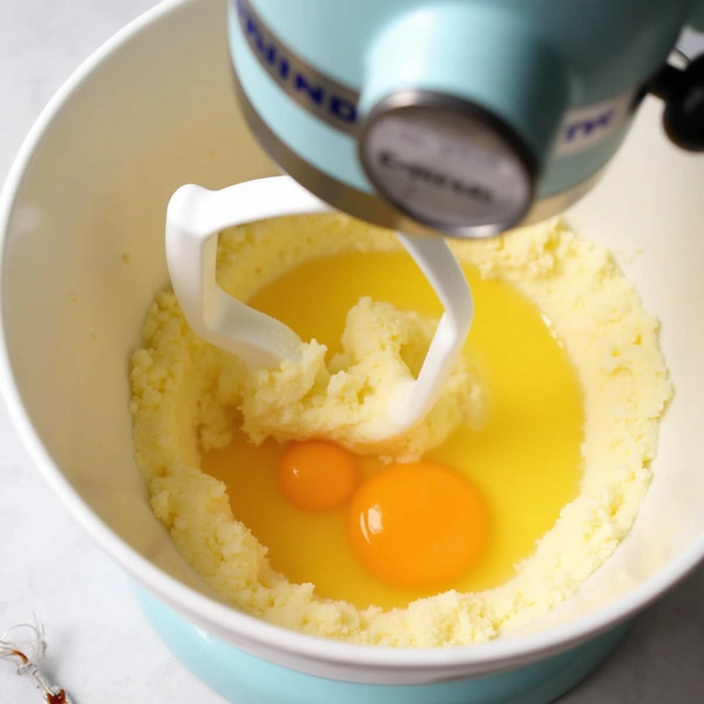 How to Bake the Perfect Vanilla Cake: Light, Fluffy, and Delicious - Step 3: Add Eggs and Vanilla