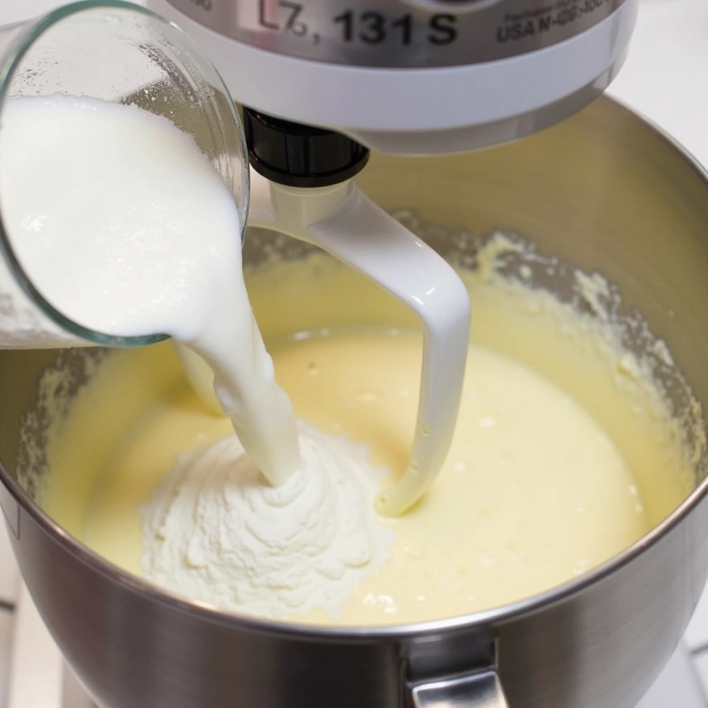 How to Bake the Perfect Vanilla Cake: Light, Fluffy, and Delicious - Step 5: Alternate Adding Dry Ingredients and Milk