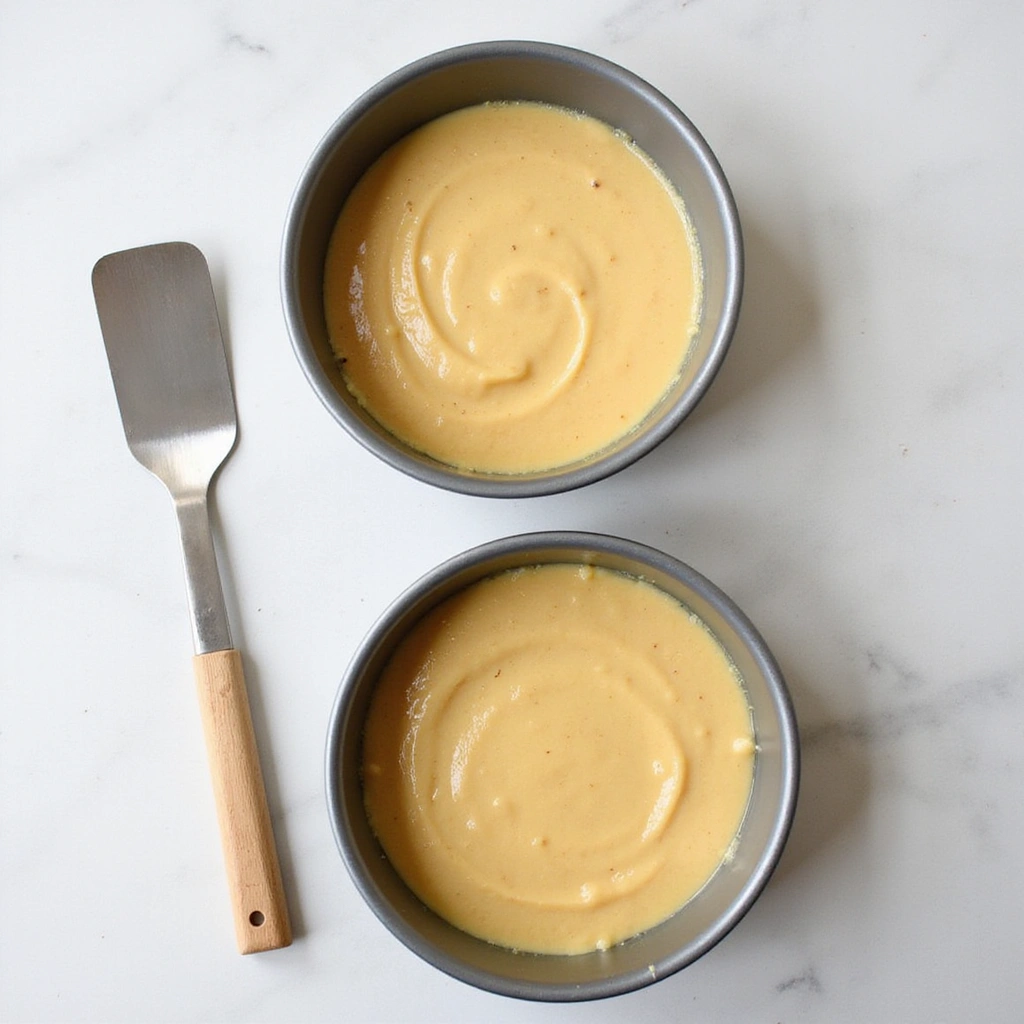 How to Bake the Perfect Vanilla Cake: Light, Fluffy, and Delicious - Step 7: Pour Batter into Pans