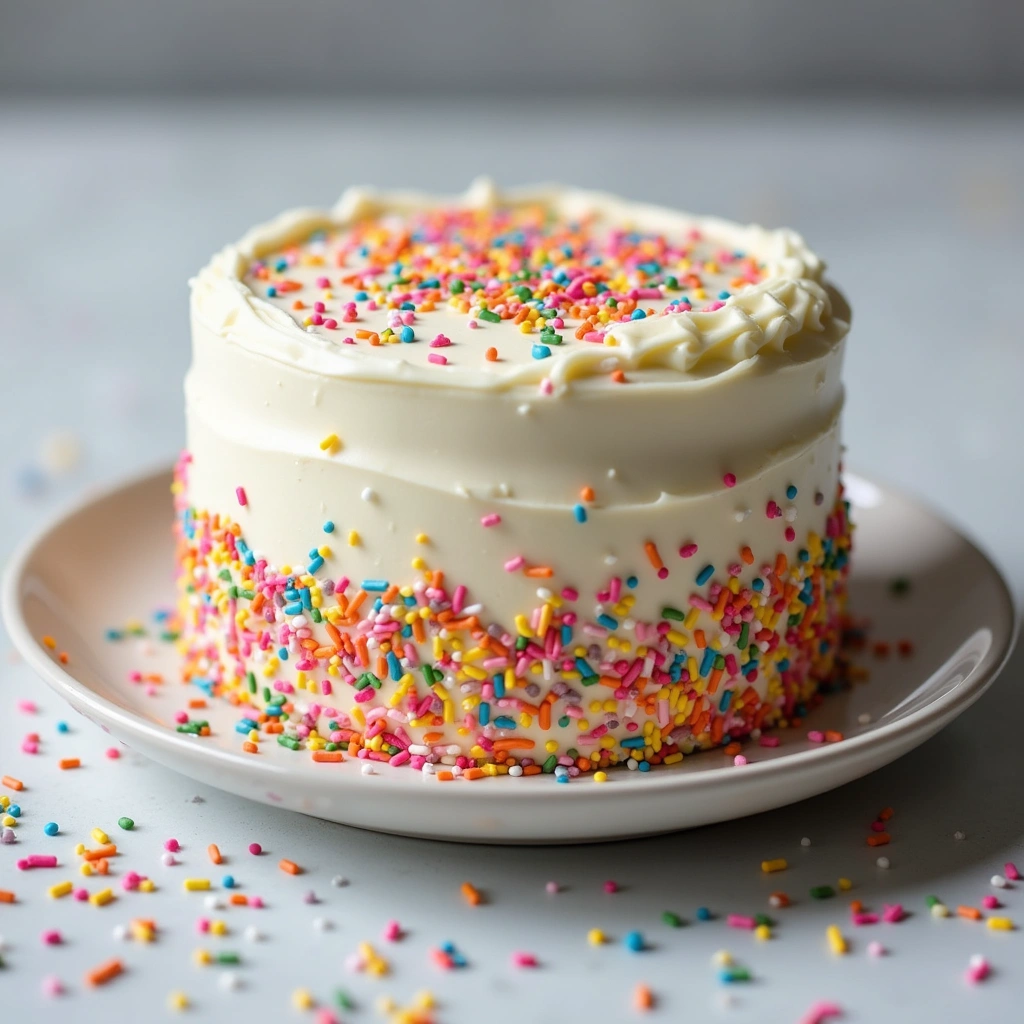 How to Make Funfetti Cake from Scratch: Colorful, Joyful, and Delicious - Step 12: Frost the Cake