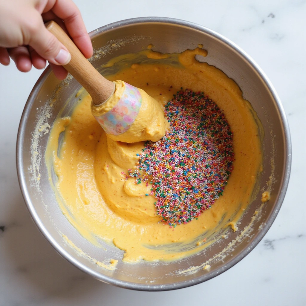 How to Make Funfetti Cake from Scratch: Colorful, Joyful, and Delicious - Step 7: Fold in Sprinkles