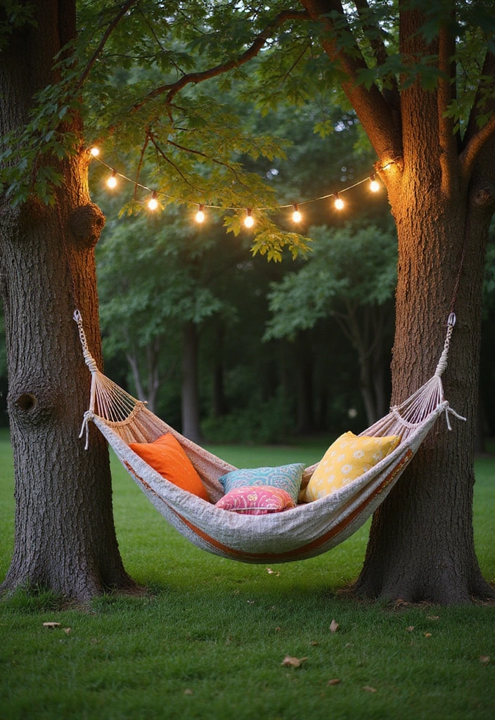 16 Backyard Ideas That’ll Turn Your Outdoor Space into a Relaxation Paradise! (You’ll Love #4!) - 3. Relaxing Hammock Spot