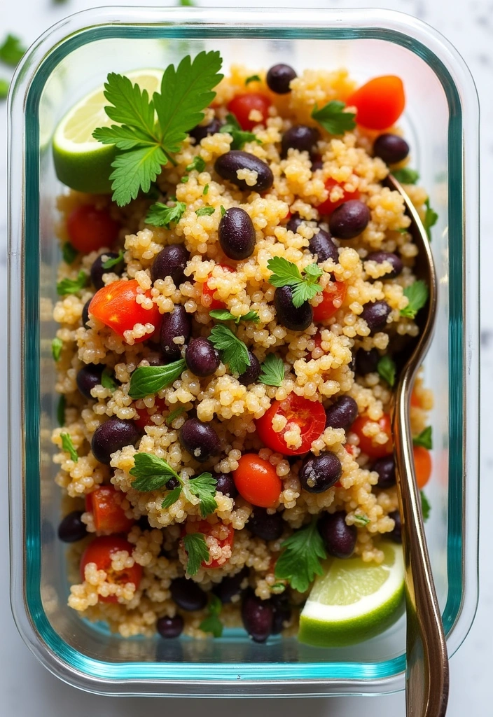 18 Meal Prep Ideas That Will Save You Time and Money (You Won't Believe #11!) - 1. Quinoa & Black Bean Salad