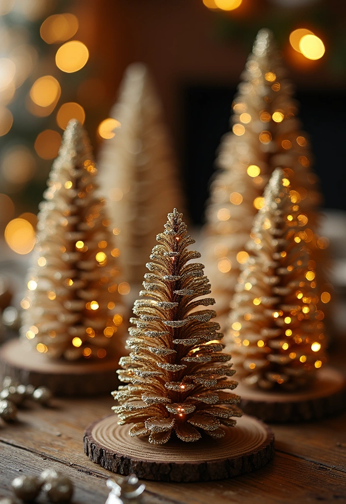 22 Magical Christmas Crafts to Spread Holiday Cheer (Don't Miss #8!) - 10. Glittery Pinecone Christmas Trees