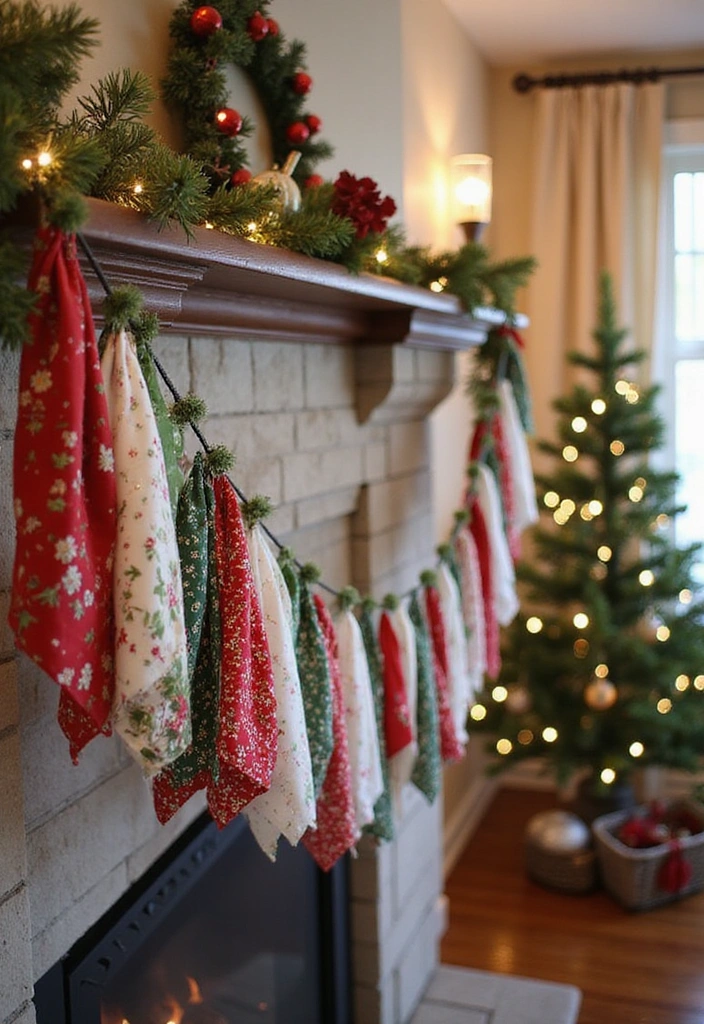 22 Magical Christmas Crafts to Spread Holiday Cheer (Don't Miss #8!) - 12. Fabric Scraps Garland