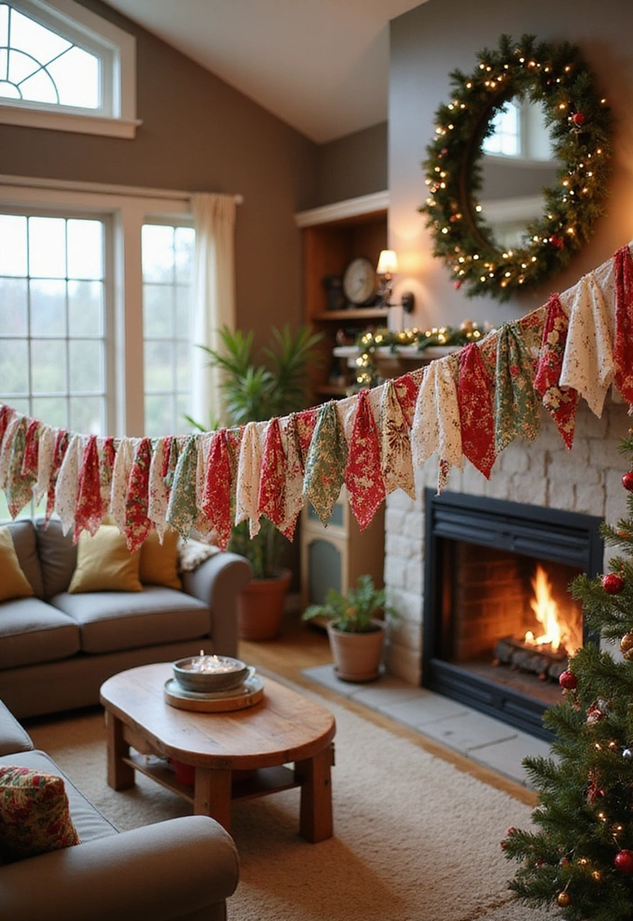 22 Magical Christmas Crafts to Spread Holiday Cheer (Don't Miss #8!) - 12. Fabric Scraps Garland