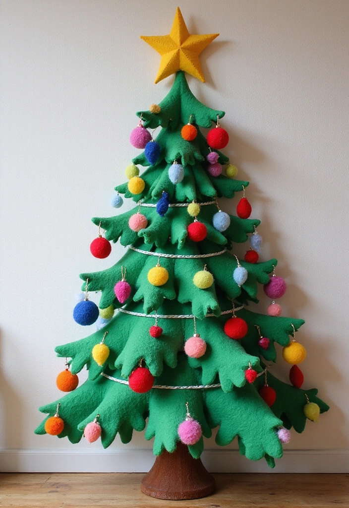 22 Magical Christmas Crafts to Spread Holiday Cheer (Don't Miss #8!) - 14. Felt Christmas Tree