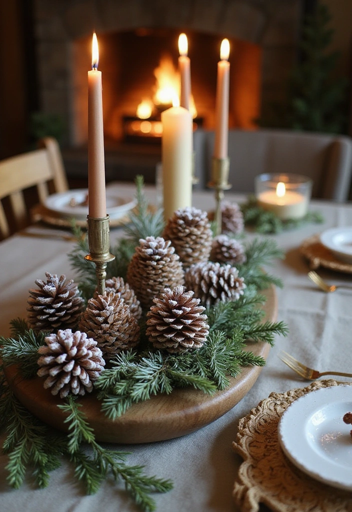 22 Magical Christmas Crafts to Spread Holiday Cheer (Don't Miss #8!) - 16. Snowy Pinecone Centerpieces