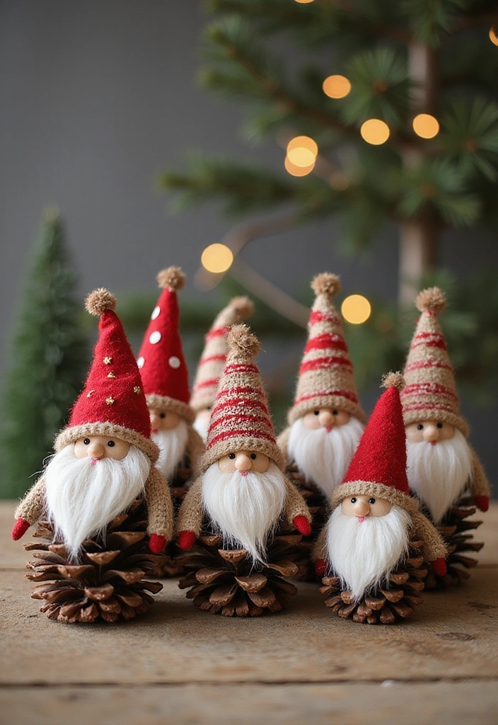 22 Magical Christmas Crafts to Spread Holiday Cheer (Don't Miss #8!) - 7. Pinecone Santas