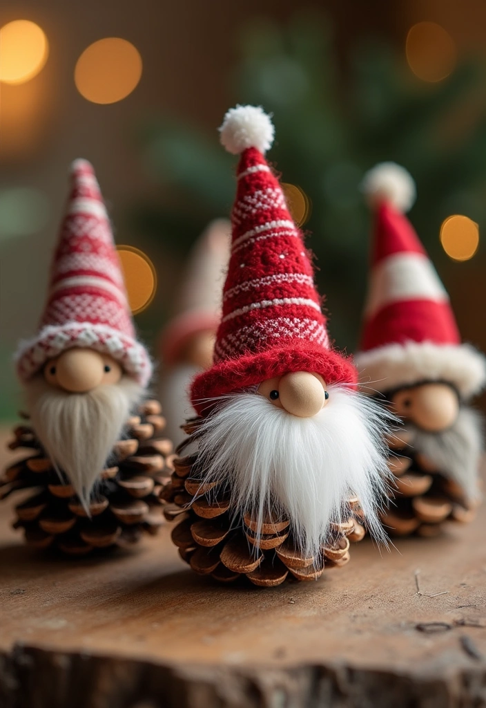 22 Magical Christmas Crafts to Spread Holiday Cheer (Don't Miss #8!) - 7. Pinecone Santas